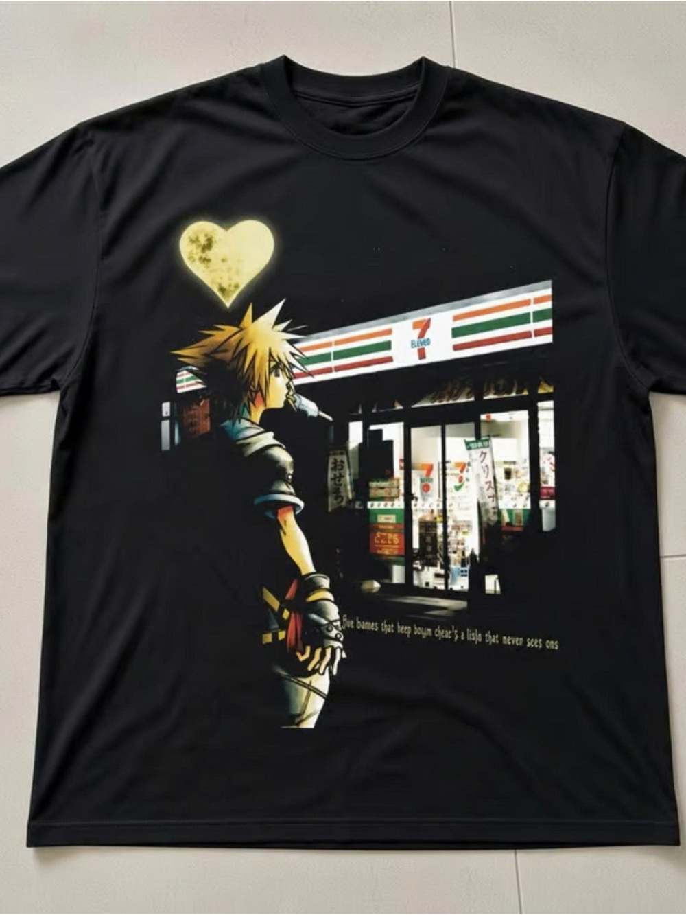 Vintage Anime Inspired Graphic Tee, Japanese City Night Aesthetic